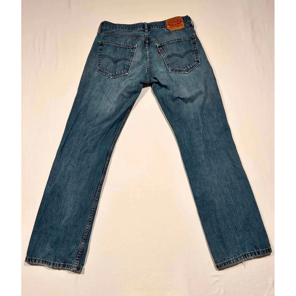 Levis 559 Relaxed Straight Fit Mens Jeans 32x32 Blue Denim Distressed 00559-4258